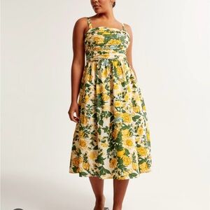 Abercrombie Emerson Poplin Wide Strap Midi Dress